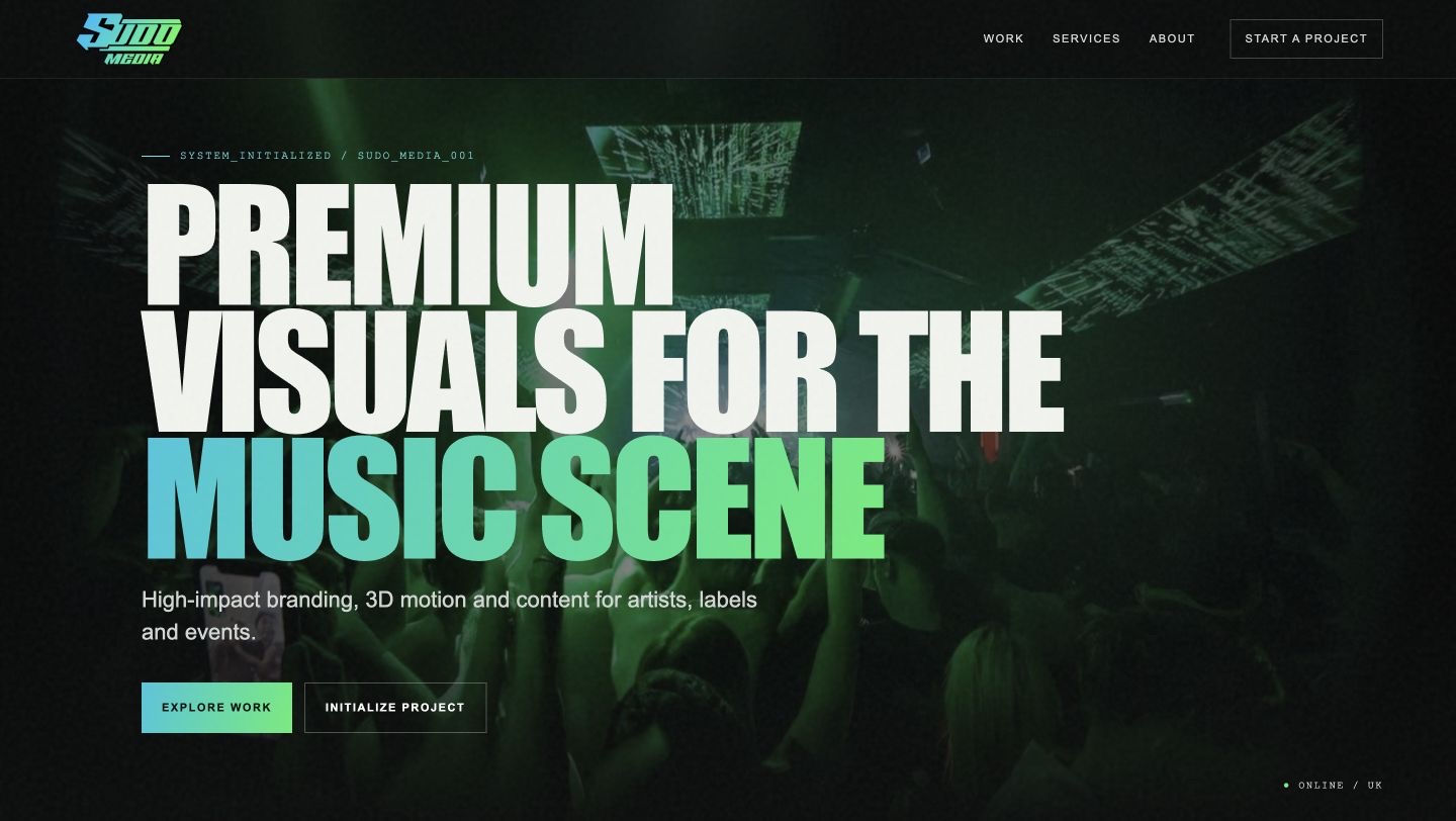 Sudo Media website homepage